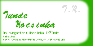 tunde mocsinka business card